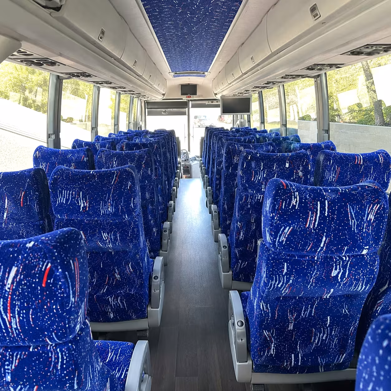 56 passenger charter bus inside