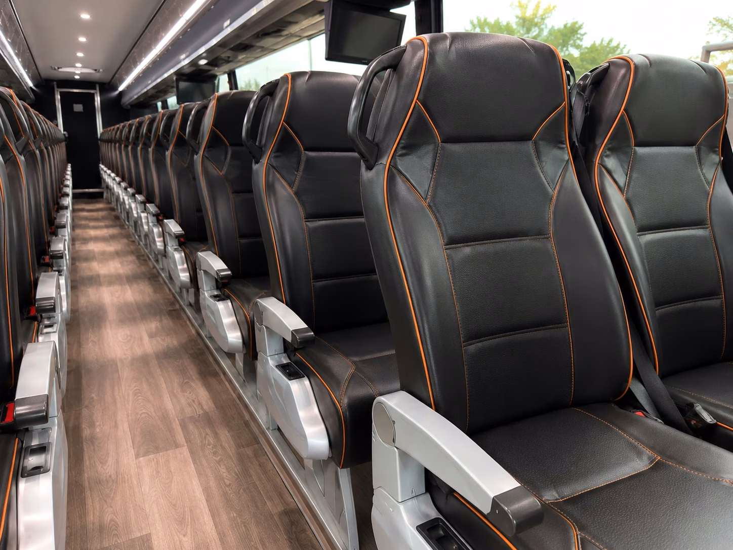 56 passenger charter bus interior